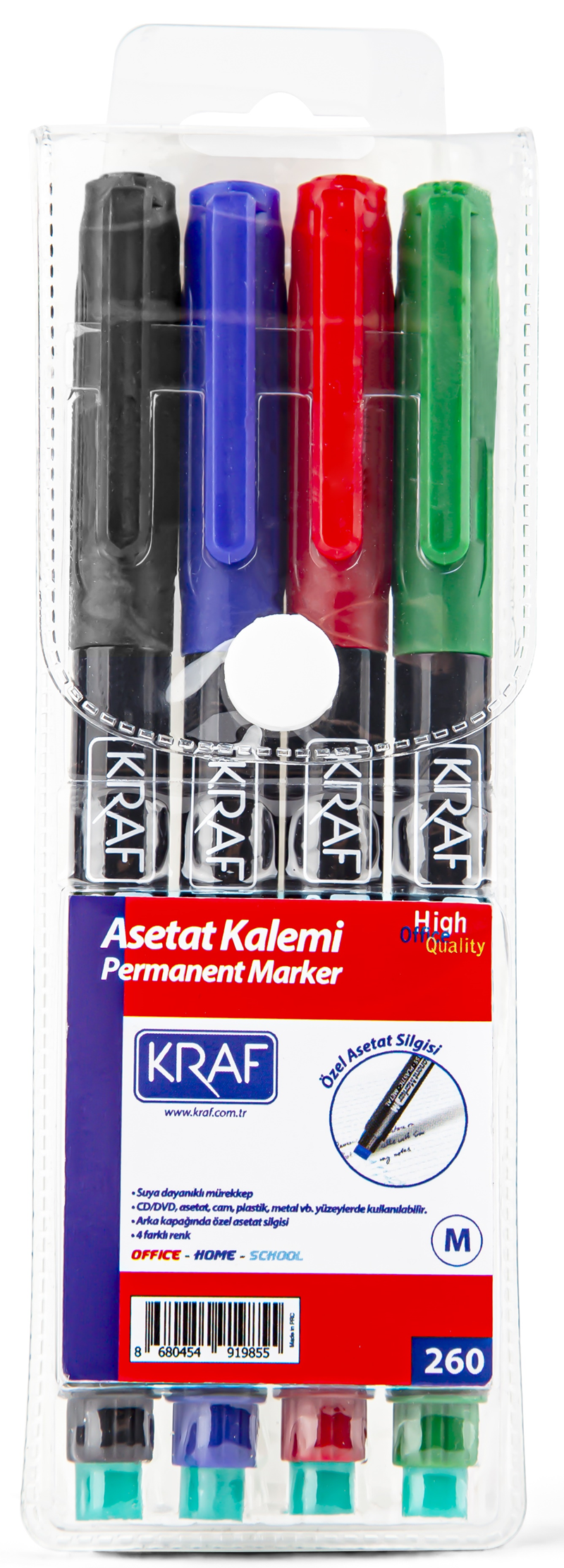 151162 Kraf Asetat Kalemi Silgili (m) 260 4 Lü Set - Görsel 1