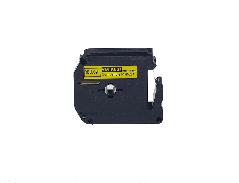 17241__27364 PRINTPEN BROTHER P-Touch M09-K621 M-TAPE SARI KAGIT ETIKETE SIYAH (9mm x 8m) - Görsel 1