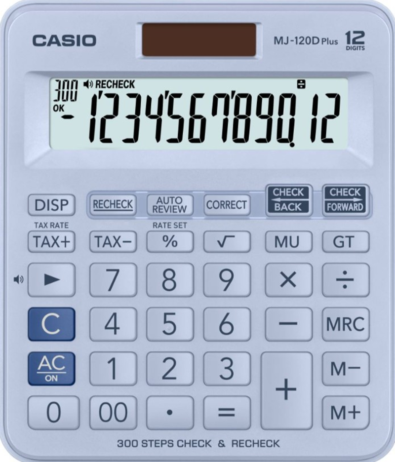 182009 Casıo Hesap Makinesi Masaüstü Mj-120dplus 12 Hane Açık Mavi - Görsel 1