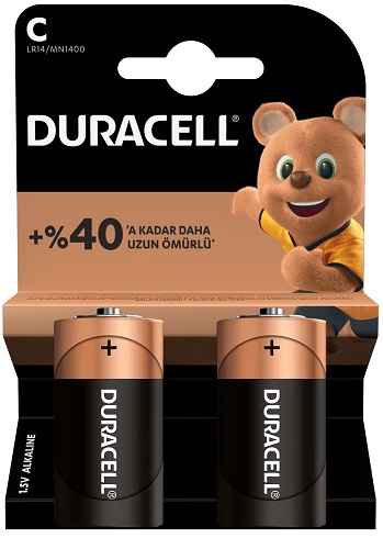 1940 Duracell Pil 2 Li C Orta Boy Lr-14 - Görsel 1