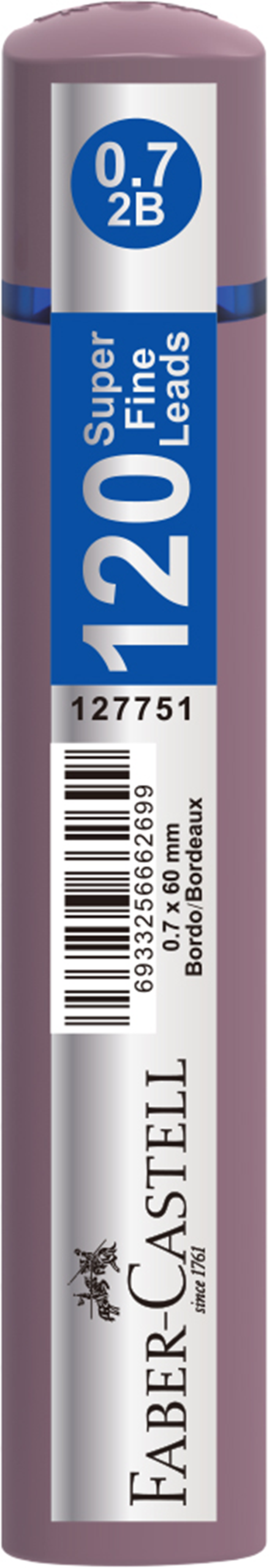 197789 Faber Min Grıp Soft 0.7mm 2b 60mm 120li Tit Bordo 127751 - Görsel 1