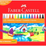 Faber Pastel Wax Crayon Silinebilir 15li 122715