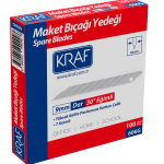 Kraf Maket Bıçağı Yedeği Dar 30' Eğimli 100 Lü 606g