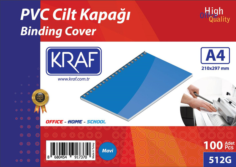30602 Kraf Cilt Kapağı A4 100 Lü 512g Mavi - Görsel 1