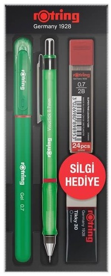 44907 Rotring Versatil Kalem Visuclick + Jel 0.7 Okul Seti Yeşil - Görsel 1