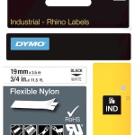Dymo Şerit Rhinopro 19mm X 3.5mt Beyaz/siyah 18489