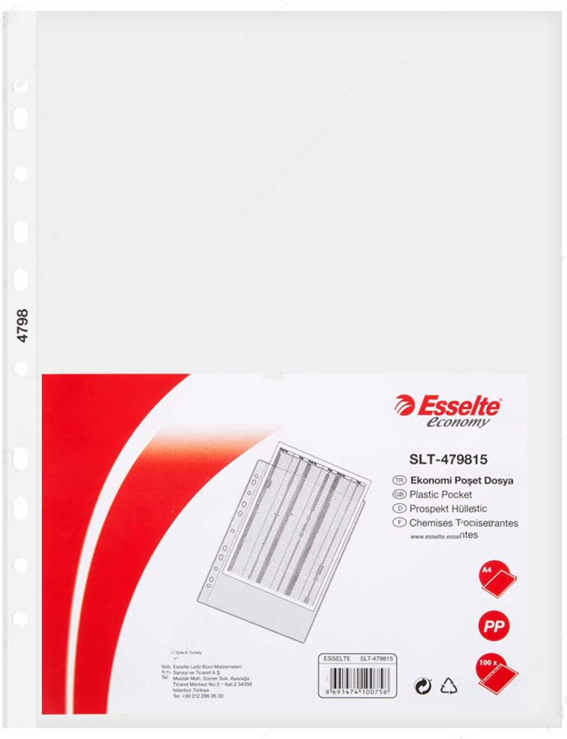 54983 Esselte Poşet Dosya A4 100 Lü Slt-4798 - Görsel 1