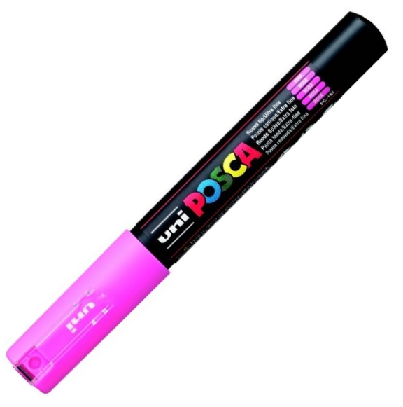 57381 Uni Poster Markörü Posca Pc-1m 0.7 Pembe - Görsel 1