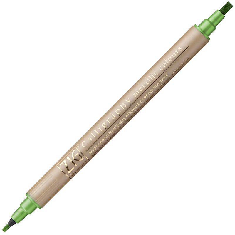 57690 Zıg Kaligrafi Kalemi Metalik Ms-8400 128 L.green - Görsel 1