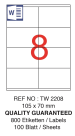 Tanex Laser Etiket Tw-2208 105 X 70 Mm ( 8 ) 100 Lü - Görsel 2