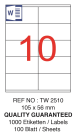 Tanex Laser Etiket Tw-2510 105 X 56 Mm ( 10 ) 100 Lü - Görsel 2