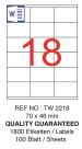 Tanex Laser Etiket Tw-2218 70 X 46 Mm ( 18 ) 100 Lü - Görsel 2