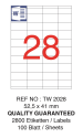 Tanex Laser Etiket Tw-2028 52.5 X 41 Mm 100 Lü - Görsel 2
