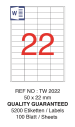 Tanex Laser Etiket Tw-2022 50 X 22 Mm 100 Lü - Görsel 2
