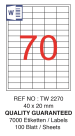 Tanex Laser Etiket Tw-2270 40 X 20 Mm ( 70 ) 100 Lü - Görsel 2