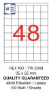 Tanex Laser Etiket Tw-2348 35 X 35 Mm ( 48 ) 100 Lü - Görsel 2