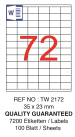 Tanex Laser Etiket Tw-2172 35 X 23 Mm ( 72 ) 100 Lü - Görsel 2
