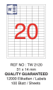 Tanex Laser Etiket Tw-2120 31 X 14 Mm 100 Lü - Görsel 2