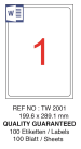 Tanex Laser Etiket Tw-2001 199.6 X 289.1 Mm ( 1 ) 100 Lü - Görsel 2