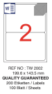 Tanex Laser Etiket Tw-2002 199.6 X 143.5 Mm ( 2 ) 100 Lü - Görsel 2
