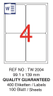Tanex Laser Etiket Tw-2004 99.1 X 139 Mm ( 4 ) 100 Lü - Görsel 2