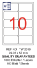 Tanex Laser Etiket Tw-2010 99.06 X 57 Mm ( 10 ) 100 Lü - Görsel 2
