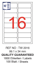 Tanex Laser Etiket Tw-2016 99.1 X 34 Mm ( 16 ) 100 Lü - Görsel 2