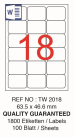 Tanex Laser Etiket Tw-2018 63.5 X 46.6 Mm ( 18 ) 100 Lü - Görsel 2