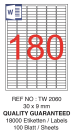 Tanex Laser Etiket Tw-2060 30 X 9 Mm ( 180 ) 100 Lü - Görsel 2