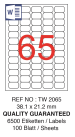 Tanex Laser Etiket Tw-2065 38.1 X 21.2 Mm ( 65 ) 100 Lü - Görsel 2