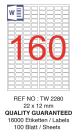 Tanex Laser Etiket Tw-2280 22 X 12 Mm ( 160 ) 100 Lü - Görsel 2