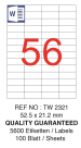 Tanex Laser Etiket Tw-2321 52.5 X 21.2 Mm ( 56 ) 100 Lü - Görsel 2
