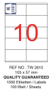 Tanex Laser Etiket Tw-2610 105 X 57 Mm ( 10 ) 100 Lü - Görsel 2