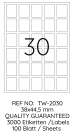 Tanex Laser Etiket Tw-2030 38 X 44.5 Mm 100 Lü - Görsel 2