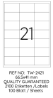 Tanex Laser Etiket Tw-2421 66.5 X 41 Mm 100 Lü - Görsel 2