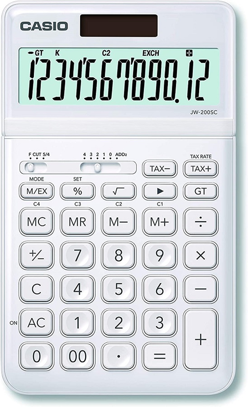 93350 Casıo Hesap Makinesi Masaüstü Jw-200sc-we - Görsel 1